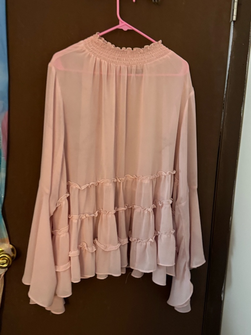torrid Light Pink Ruffle-Tier Blouse - Picture 4 of 7